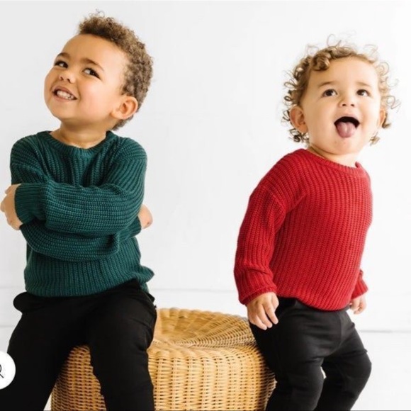 Little Sleepies LS Christmas Xmas Holiday Solid Red Sweater Baby Toddler 18-24 - Picture 2 of 5